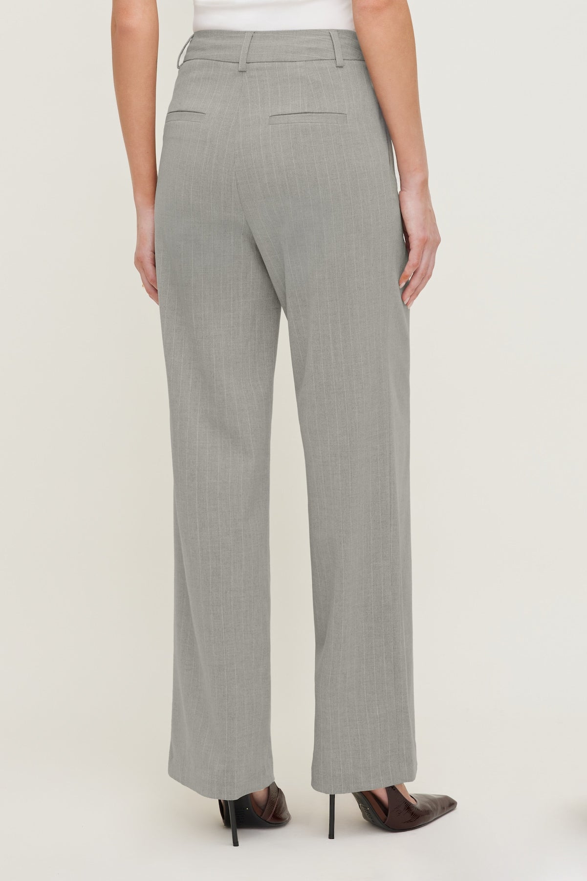 Dynamite Store | Alex Pinstripe Wide Leg Pants Gray