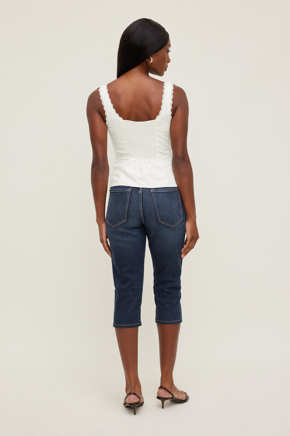 Dynamite Online | Stretch High Rise Slim Capri Jeans Blue