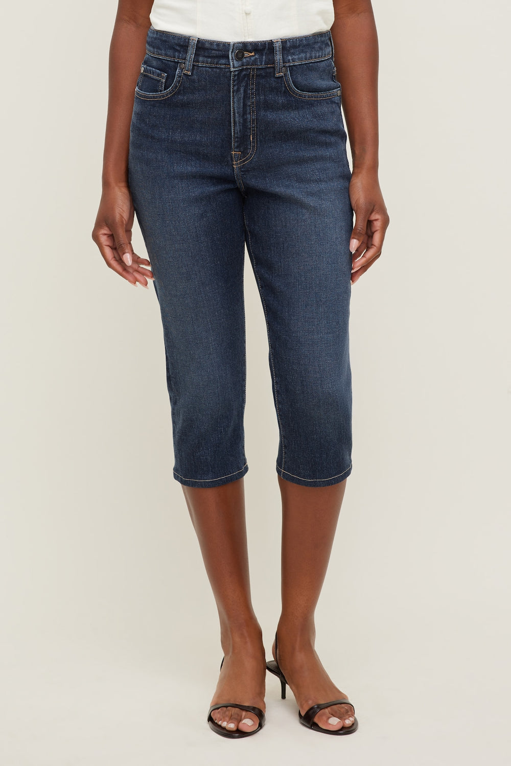 Dynamite Online | Stretch High Rise Slim Capri Jeans Blue
