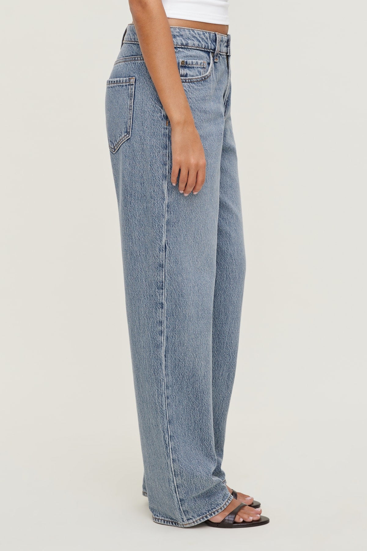 Dynamite Discount | Mika Mid Rise Relaxed Straight Leg Jeans Blue