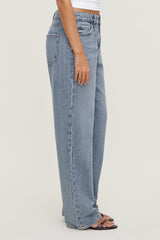 Dynamite Discount | Mika Mid Rise Relaxed Straight Leg Jeans Blue