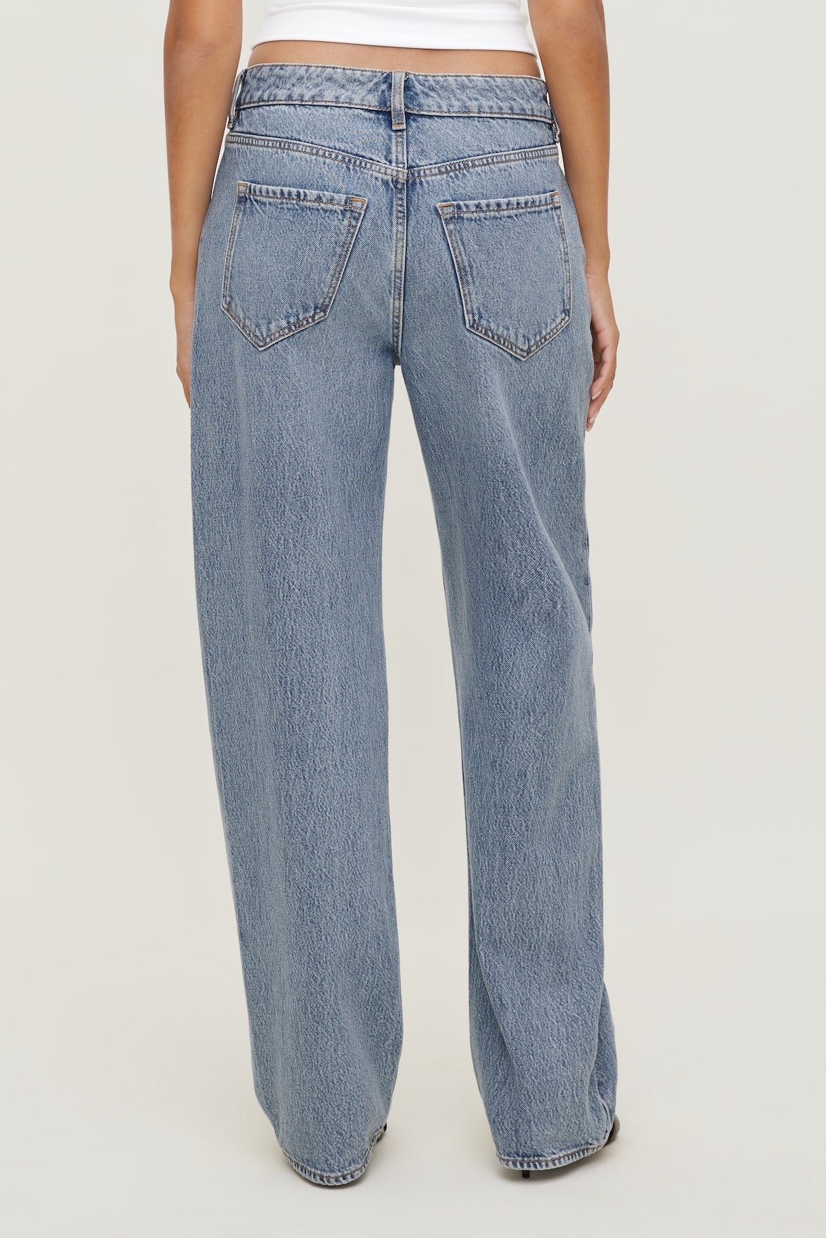 Dynamite Discount | Mika Mid Rise Relaxed Straight Leg Jeans Blue
