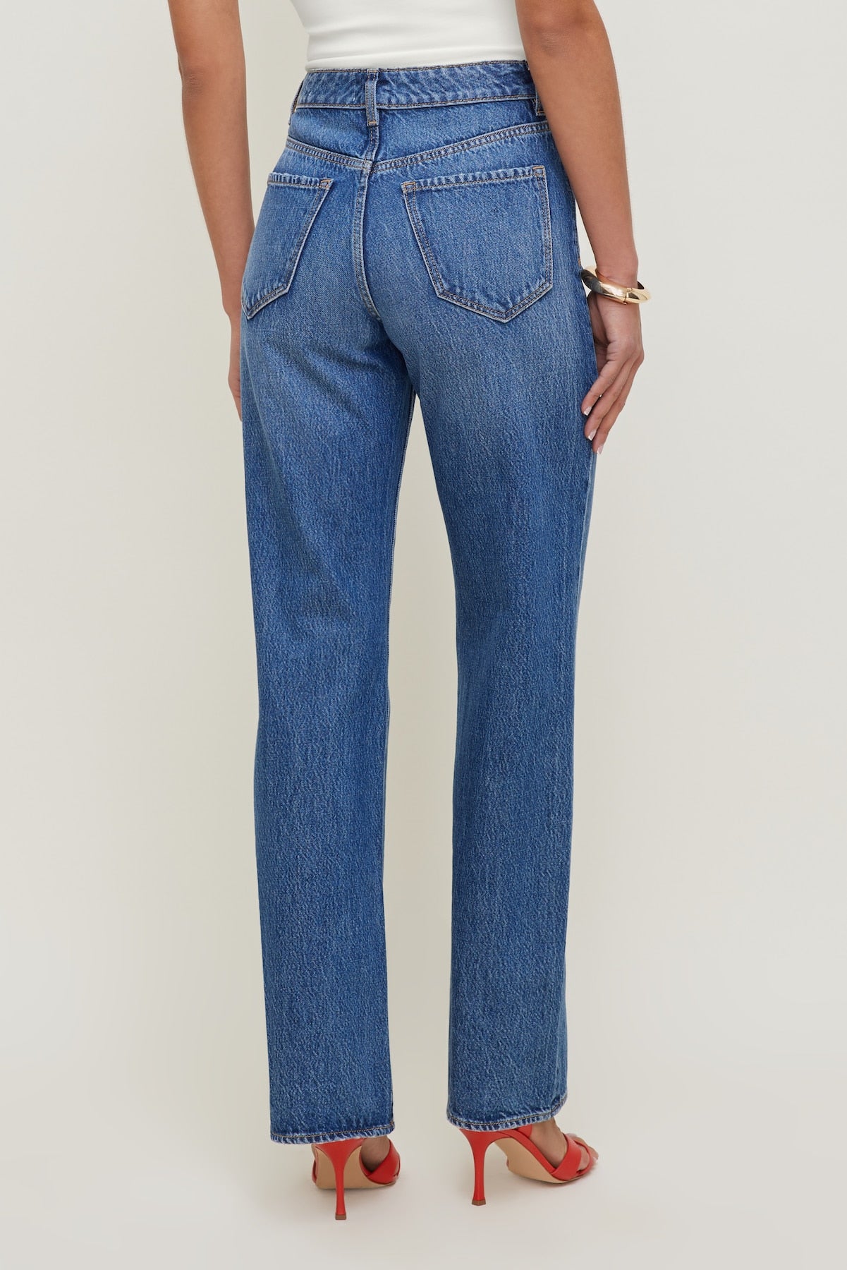Dynamite Outlet | Heidi High Rise Wide Leg Jeans Blue