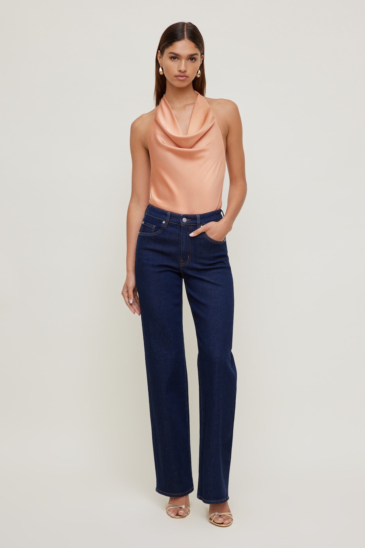 Dynamite Store | Heidi Stretch High Rise Wide Leg Jeans Blue