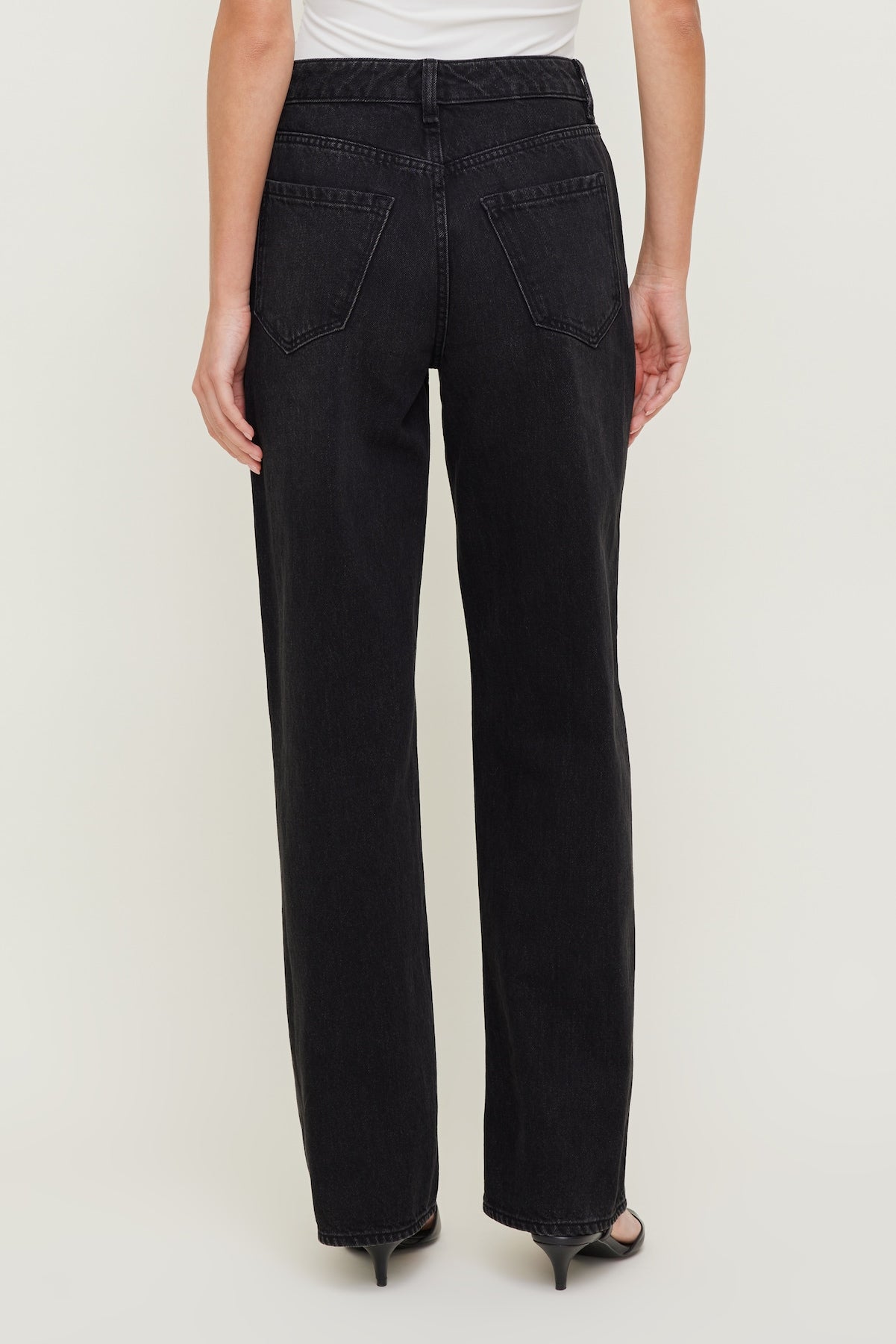 Dynamite Website Shop | Mika Mid Rise Relaxed Straight Leg Jeans Black