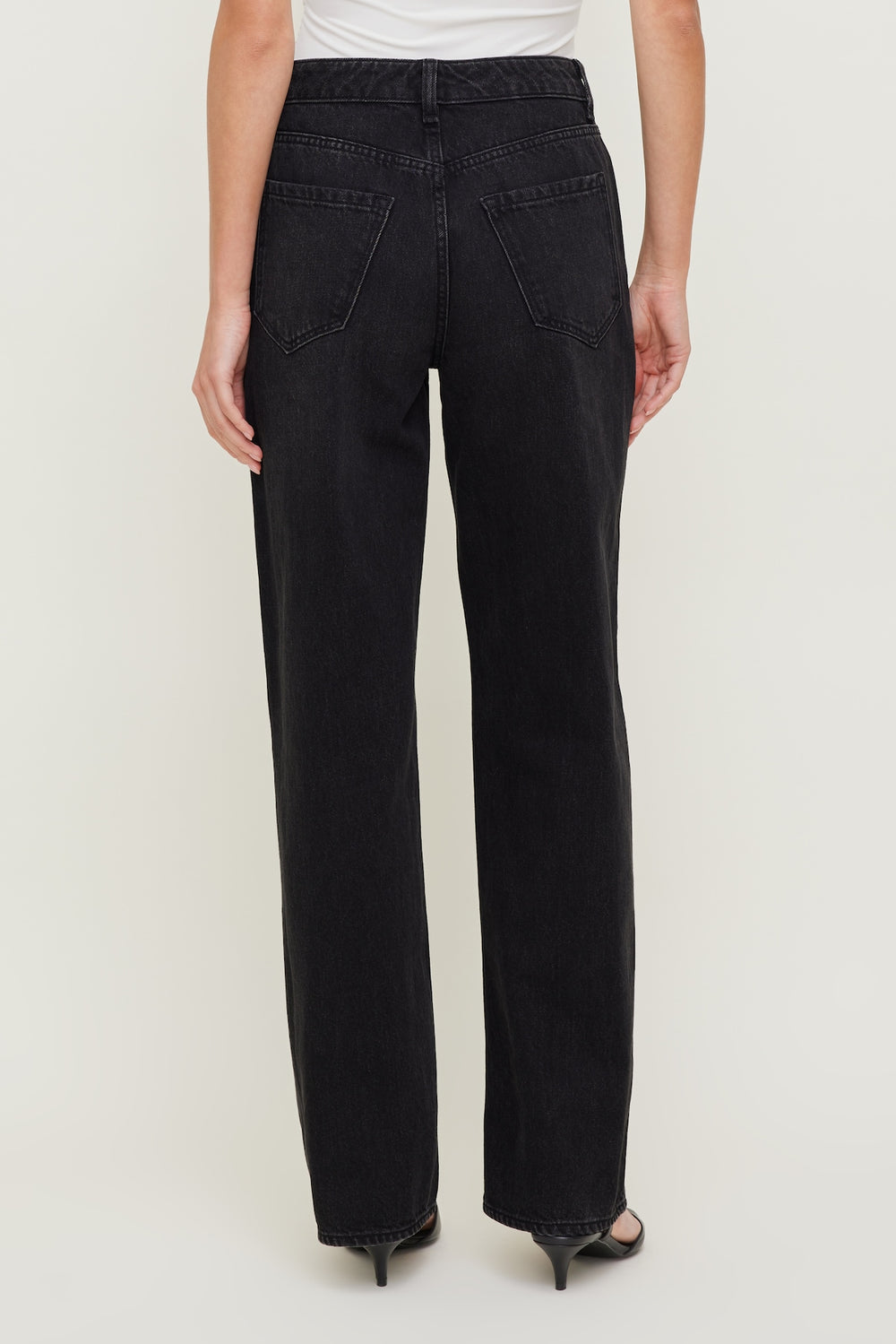 Dynamite Website Shop | Mika Mid Rise Relaxed Straight Leg Jeans Black