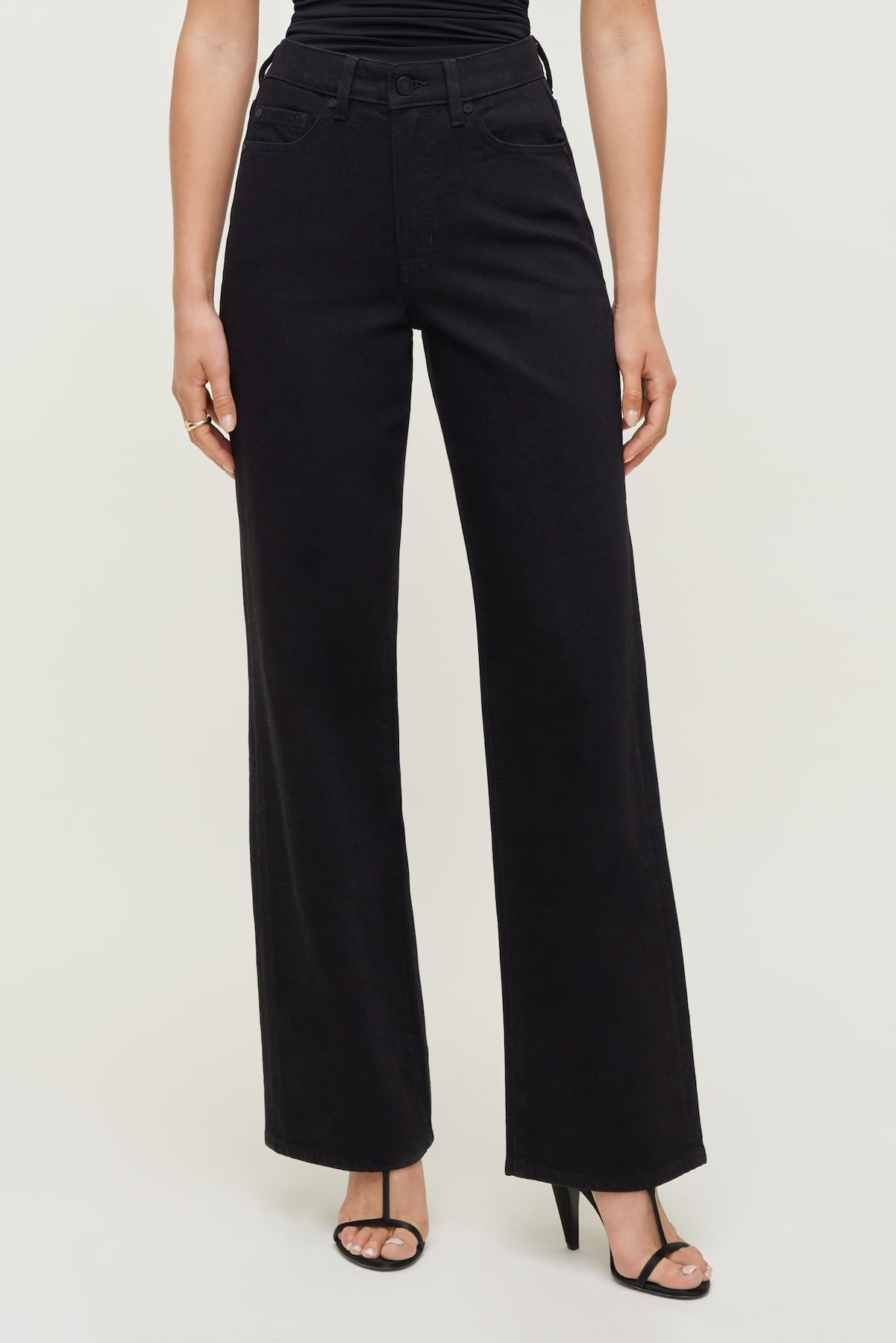 Dynamite Outlets | Heidi High Rise Wide Leg Jeans Black