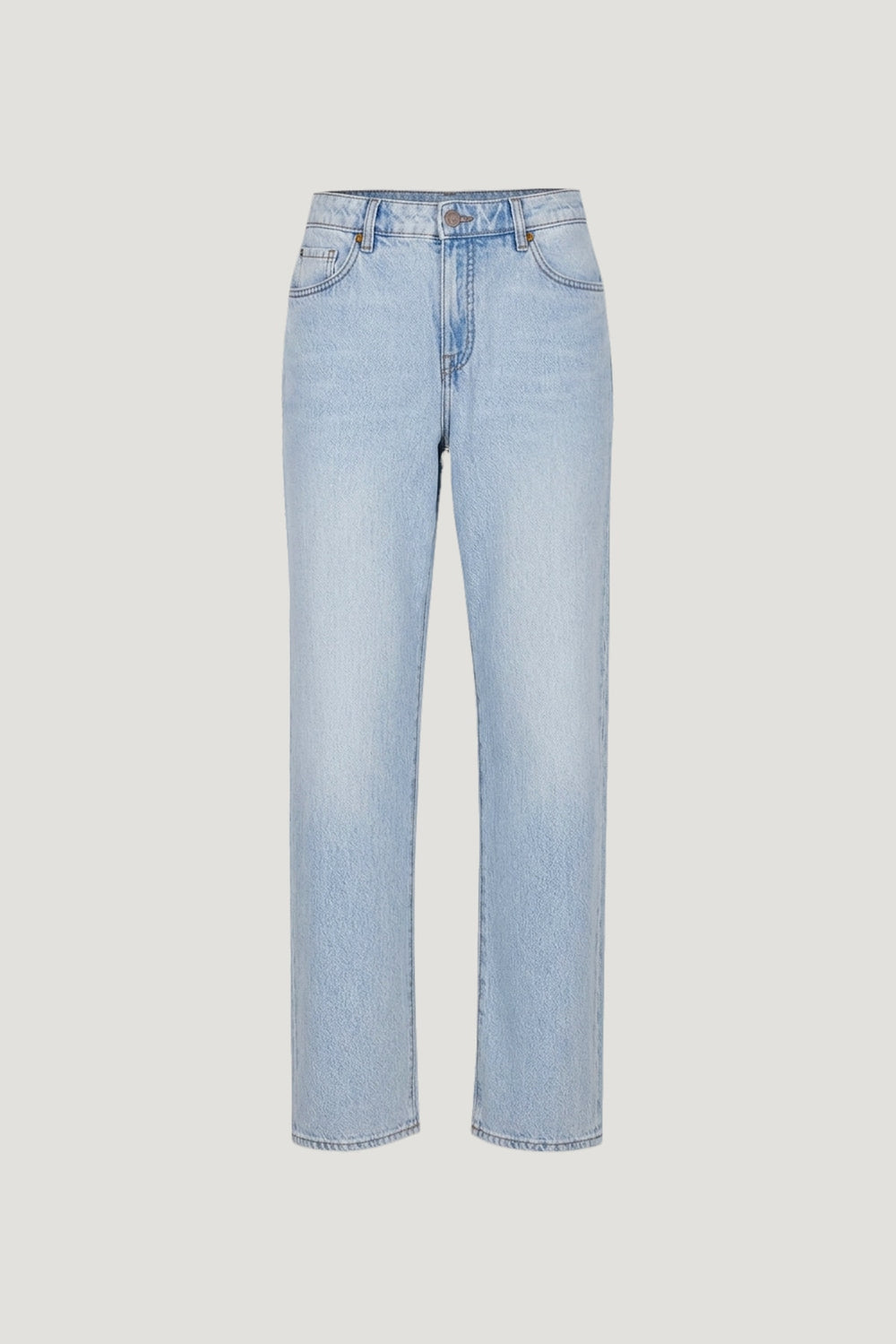 Dynamite US | Mika Mid Rise Relaxed Straight Leg Jeans Blue