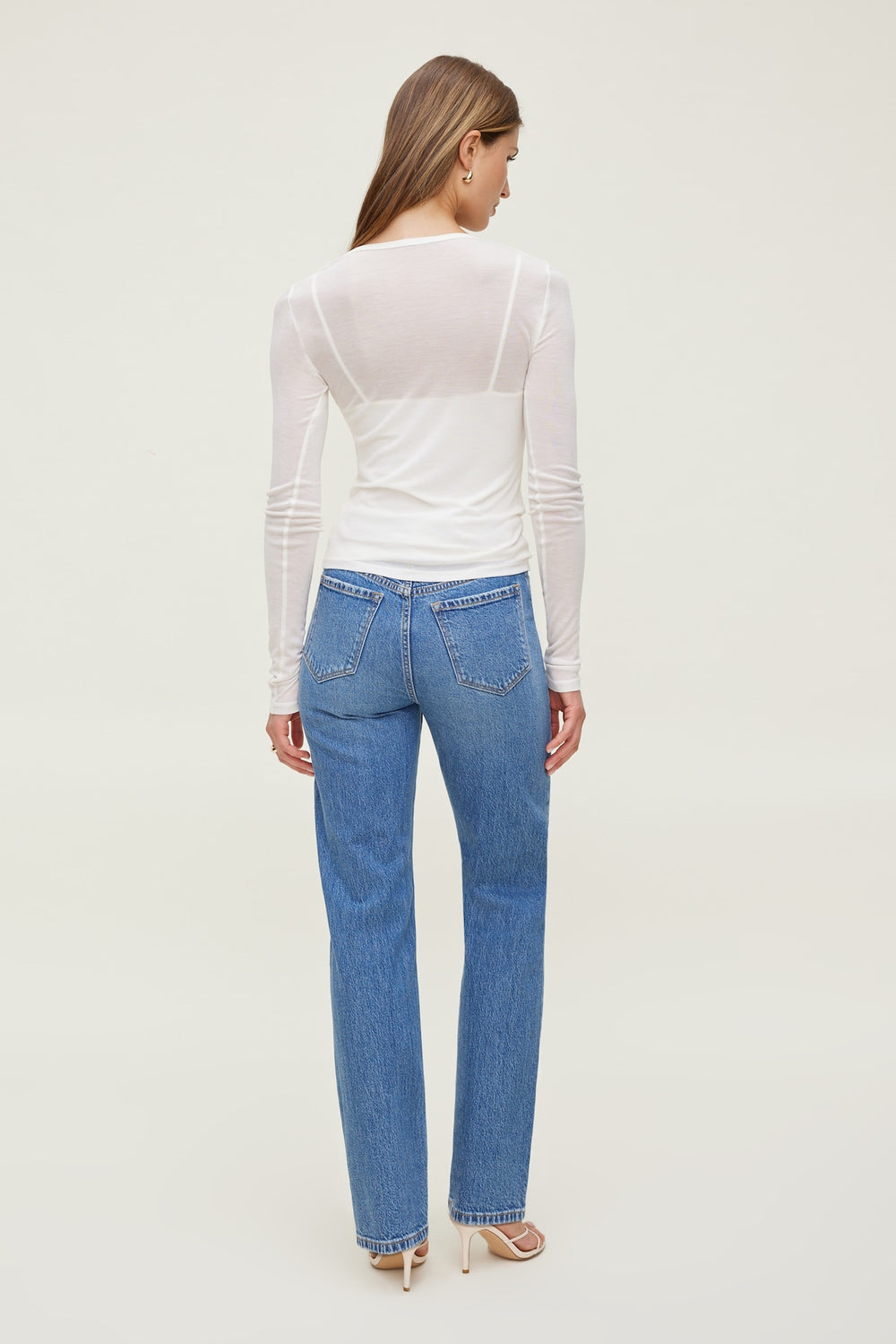 Dynamite Online | Olivia High Rise Straight Leg Jeans Blue