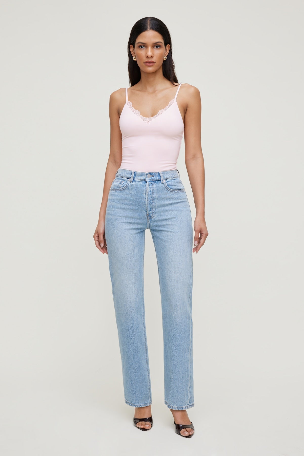 Dynamite Discount | Olivia High Rise Straight Leg Jeans Blue