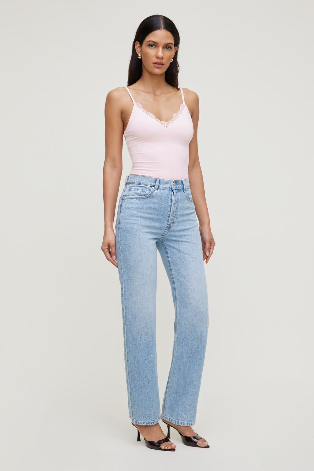 Dynamite Discount | Olivia High Rise Straight Leg Jeans Blue