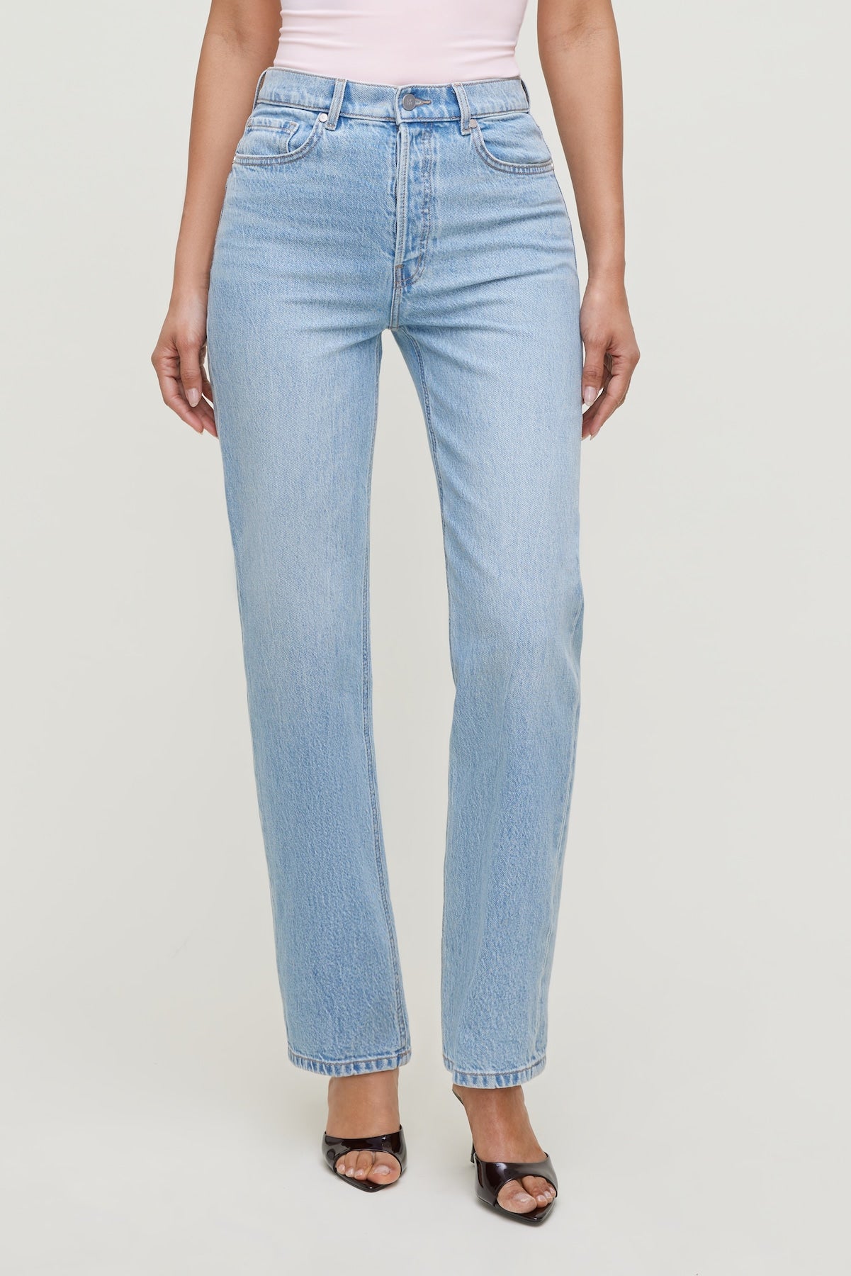 Dynamite Discount | Olivia High Rise Straight Leg Jeans Blue