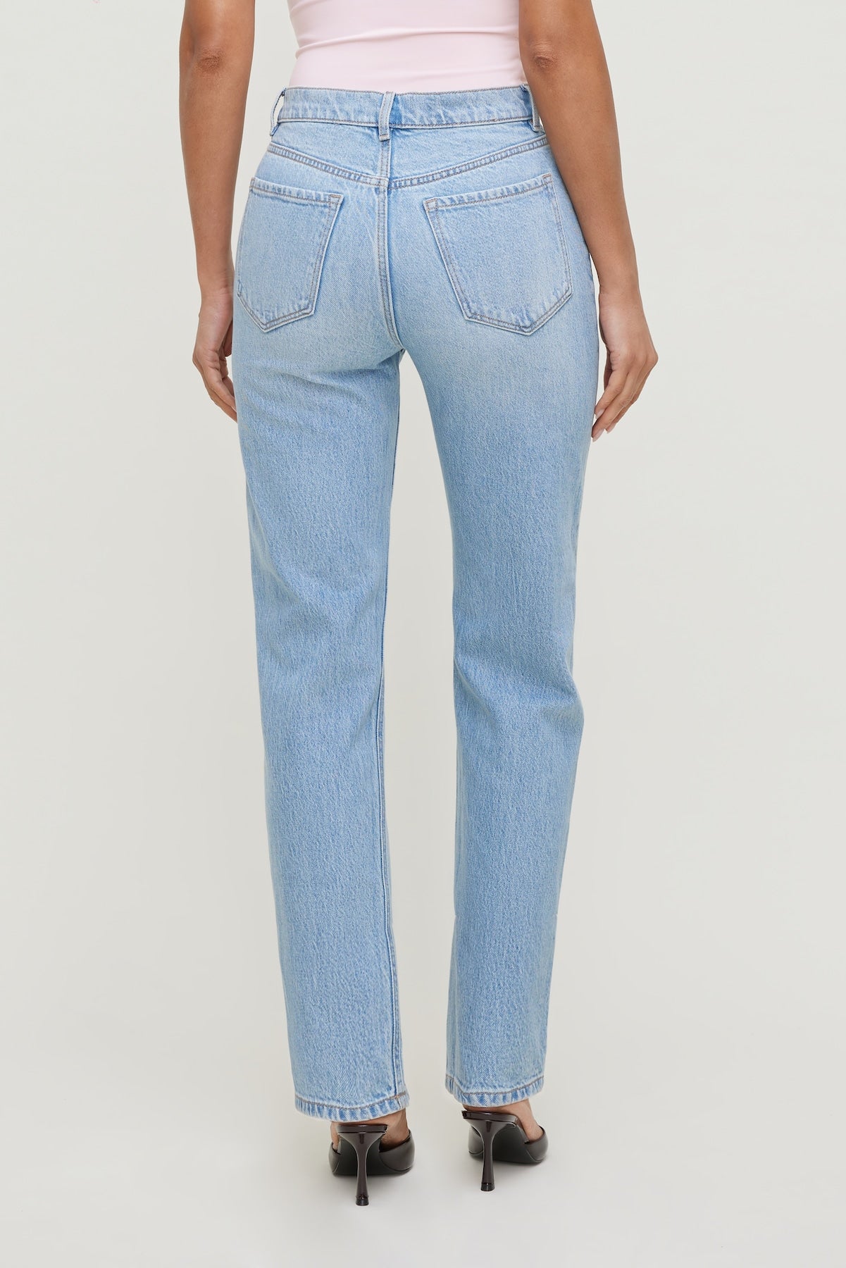 Dynamite Discount | Olivia High Rise Straight Leg Jeans Blue