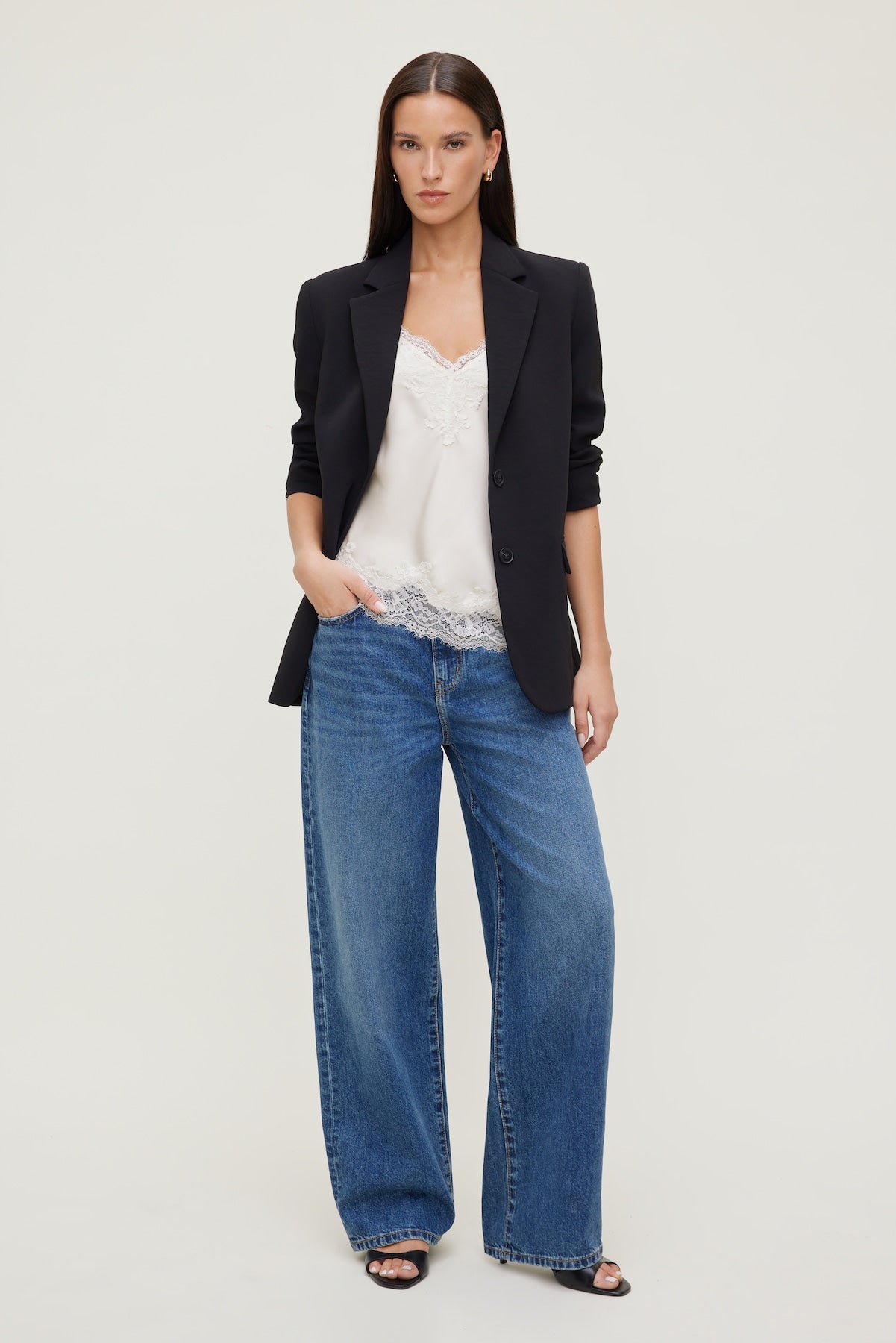 Dynamite Outlet | Rowan Mid Rise Baggy Wide Leg Jeans Blue
