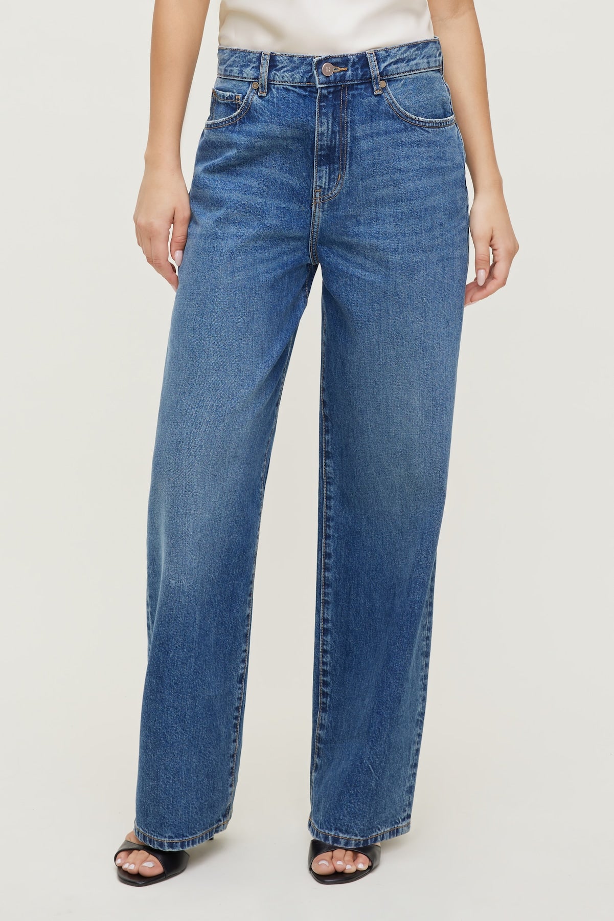 Dynamite Outlet | Rowan Mid Rise Baggy Wide Leg Jeans Blue