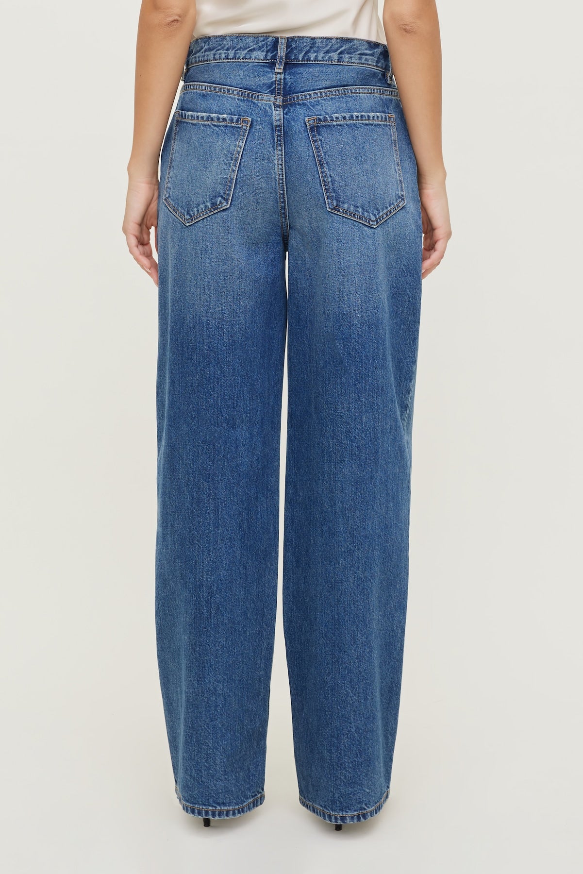 Dynamite Outlet | Rowan Mid Rise Baggy Wide Leg Jeans Blue
