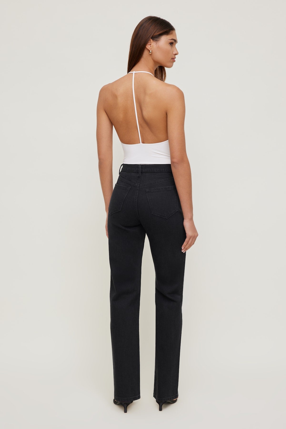 Dynamite Website Shop | Olivia High Rise Straight Leg Jeans Black