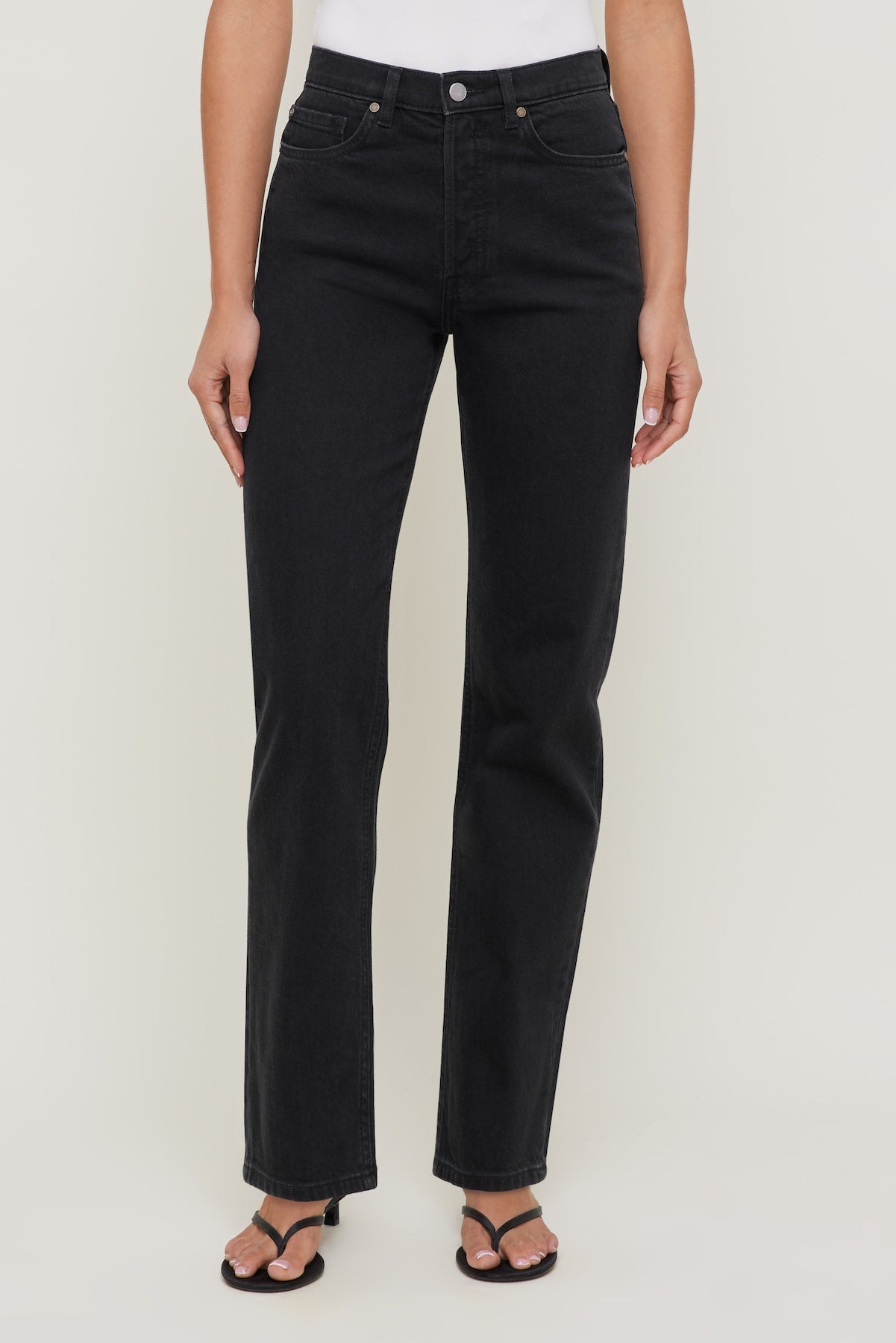 Dynamite Website Shop | Olivia High Rise Straight Leg Jeans Black