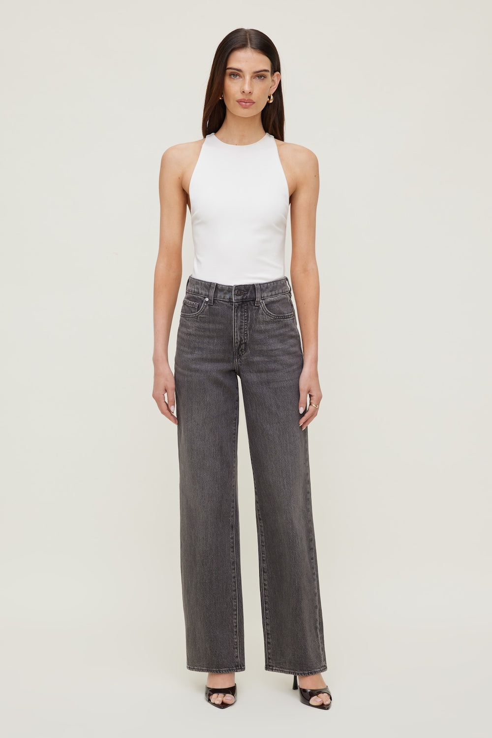 Dynamite Outlets | Heidi High Rise Wide Leg Jeans Black