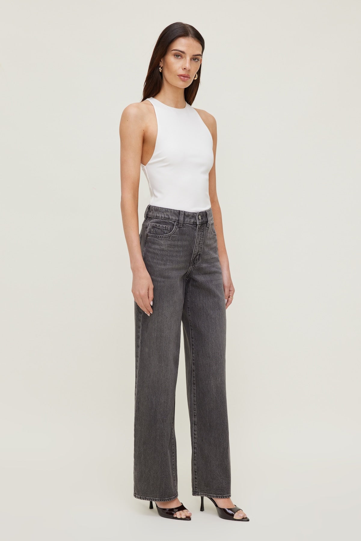 Dynamite Outlets | Heidi High Rise Wide Leg Jeans Black