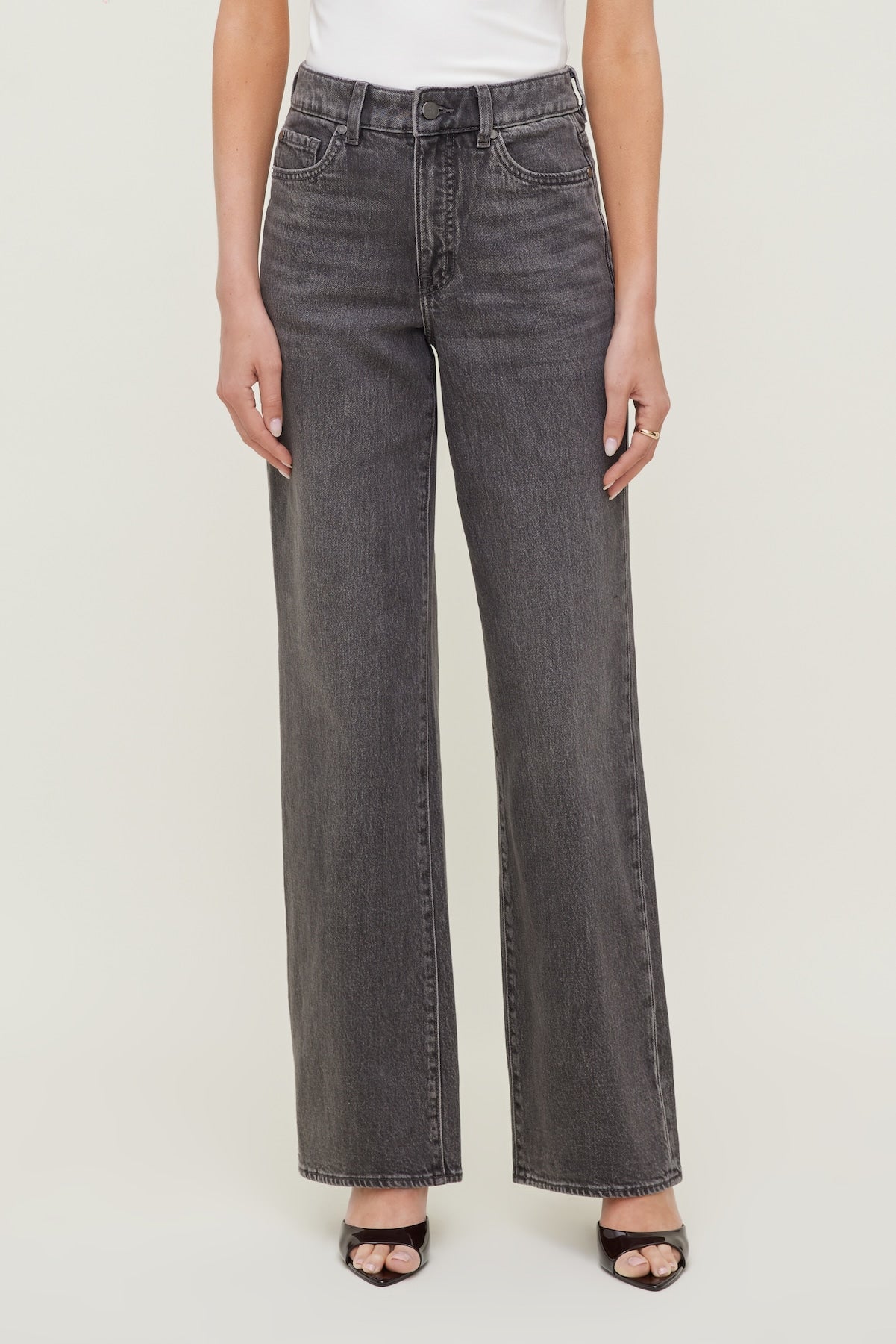 Dynamite Outlets | Heidi High Rise Wide Leg Jeans Black
