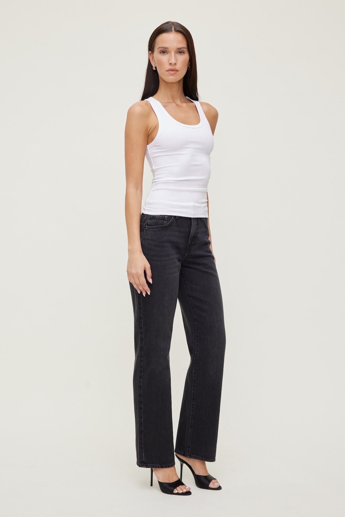 Dynamite US | Cara High Rise Straight Leg Jeans Black
