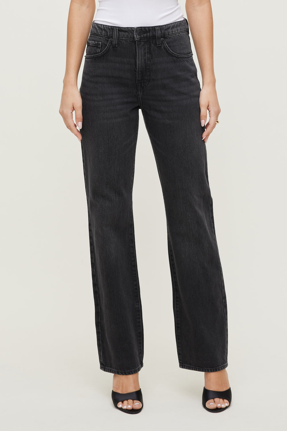 Dynamite US | Cara High Rise Straight Leg Jeans Black