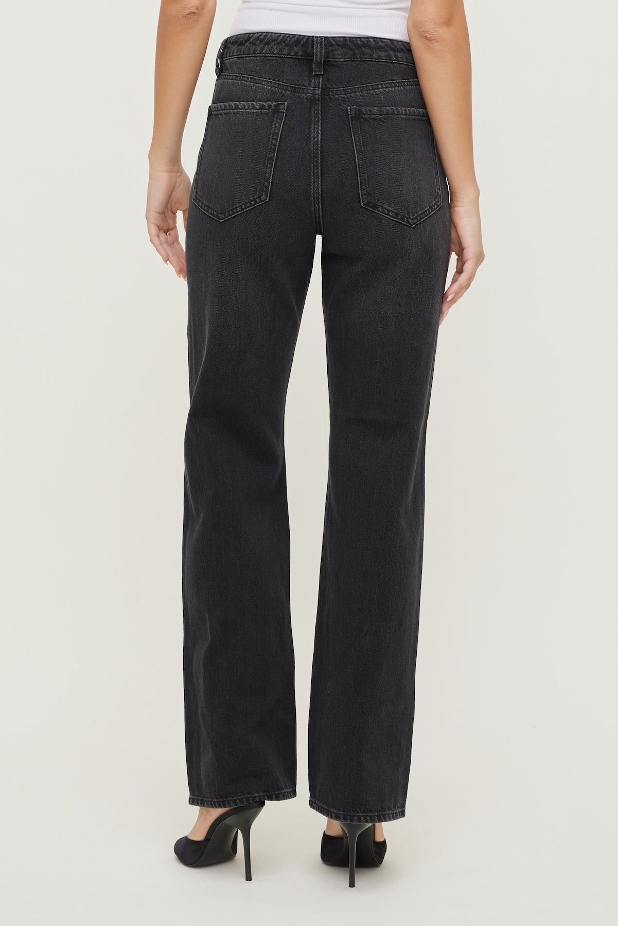 Dynamite US | Cara High Rise Straight Leg Jeans Black