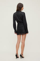 Dynamite Online | Lace Satin Mini Skirt Black
