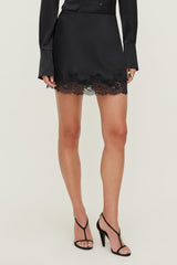 Dynamite Online | Lace Satin Mini Skirt Black
