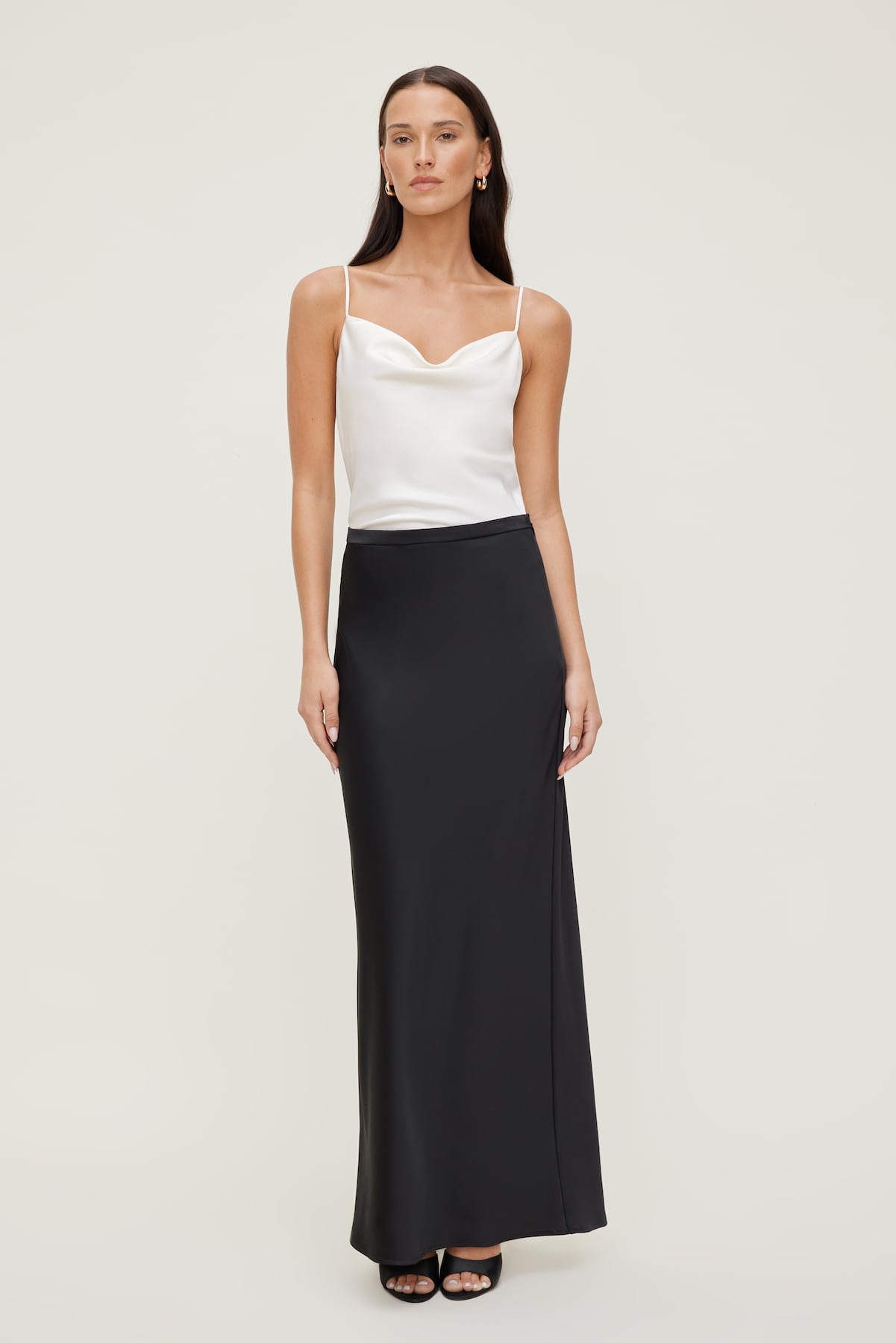 Dynamite Store | Satin Maxi Skirt Black
