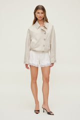 Dynamite US | Lace Satin Shorts Beige