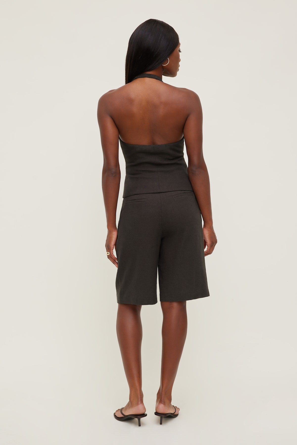 Dynamite Discount | Linen Halter Vest Brown