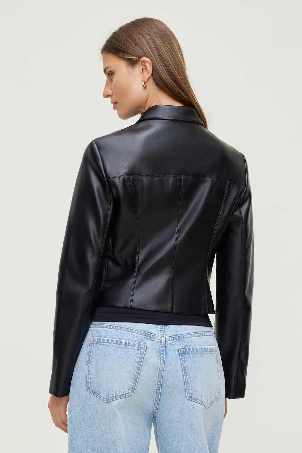 Dynamite Store | Charlotte Short Faux Leather Jacket Black