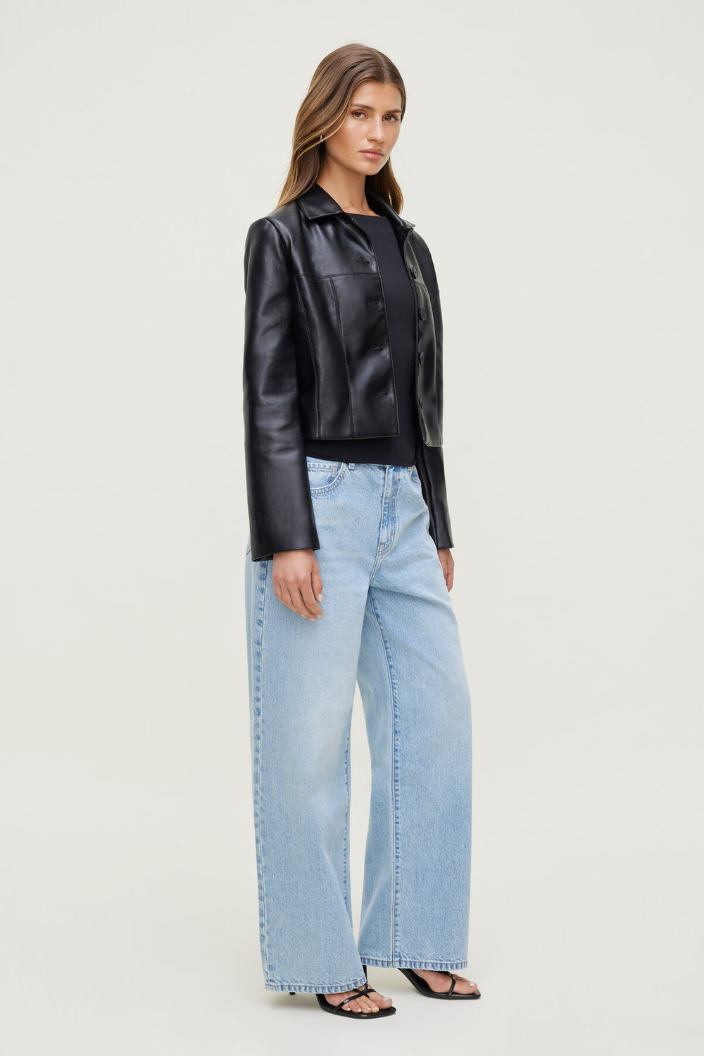 Dynamite Store | Charlotte Short Faux Leather Jacket Black