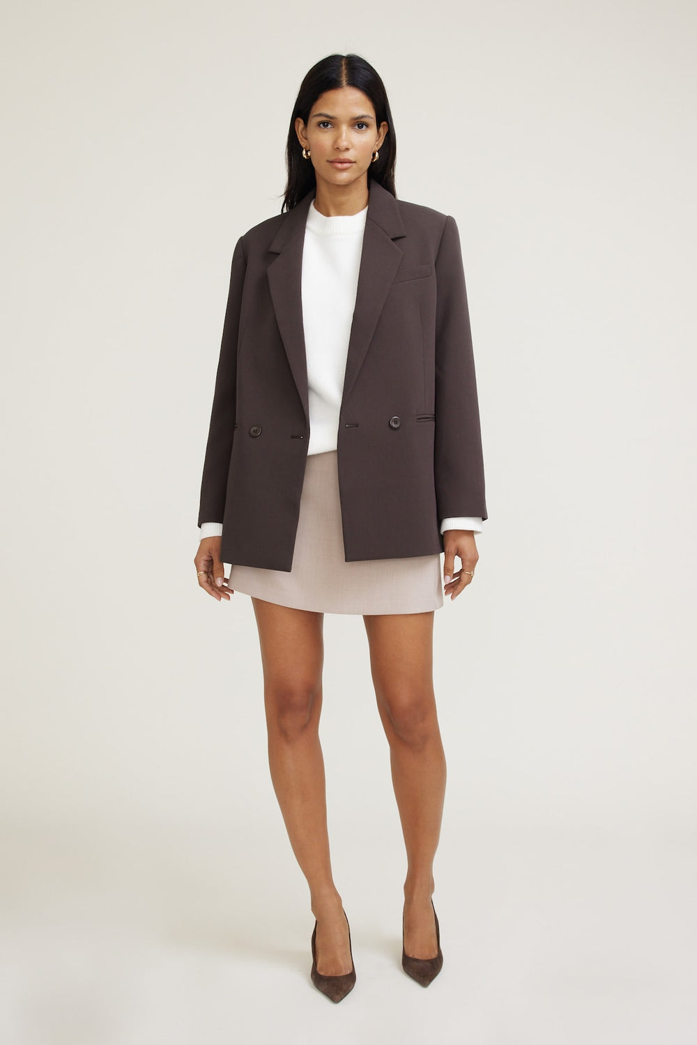 Dynamite Website Shop | Noa Oversized Blazer Brown