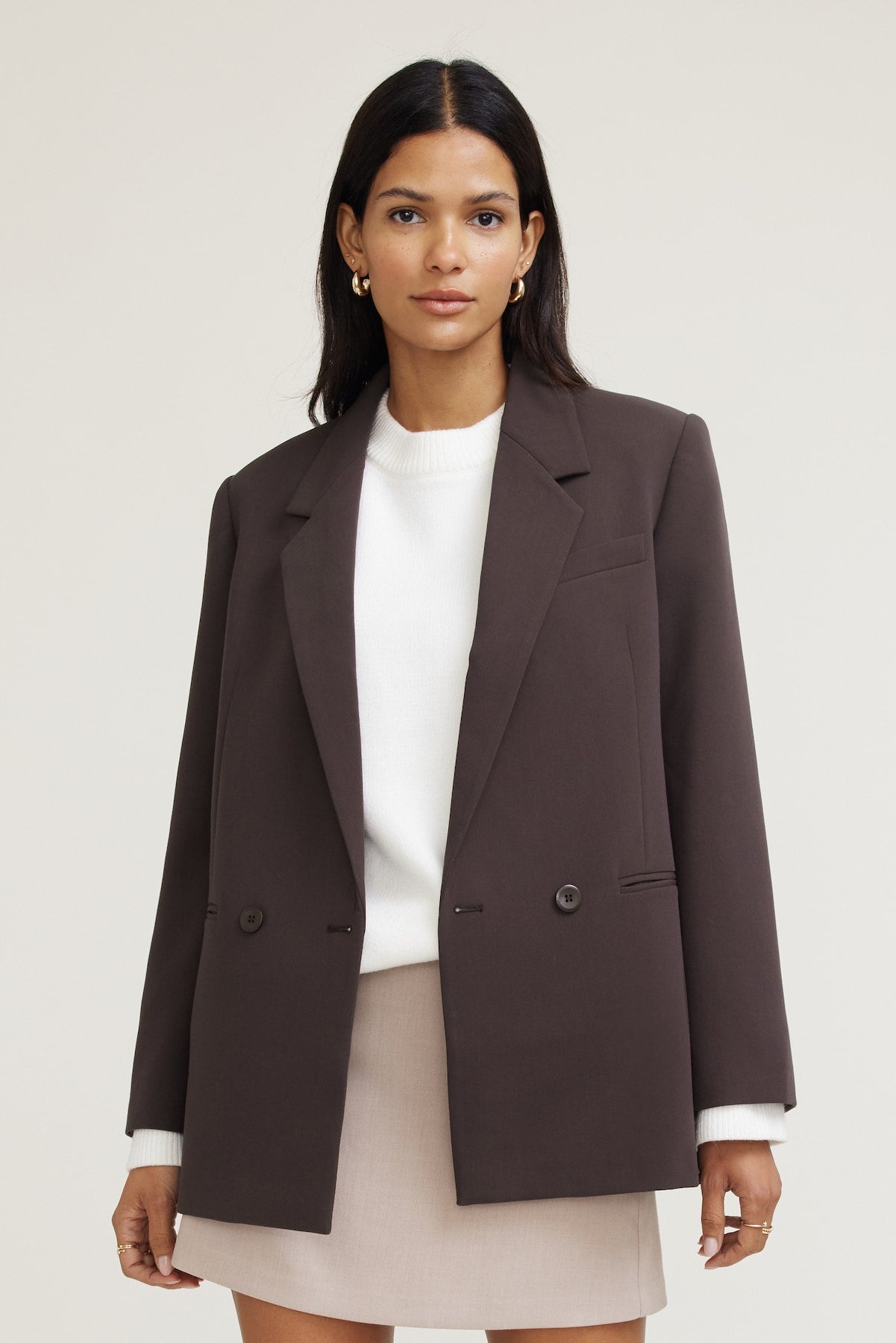 Dynamite Website Shop | Noa Oversized Blazer Brown