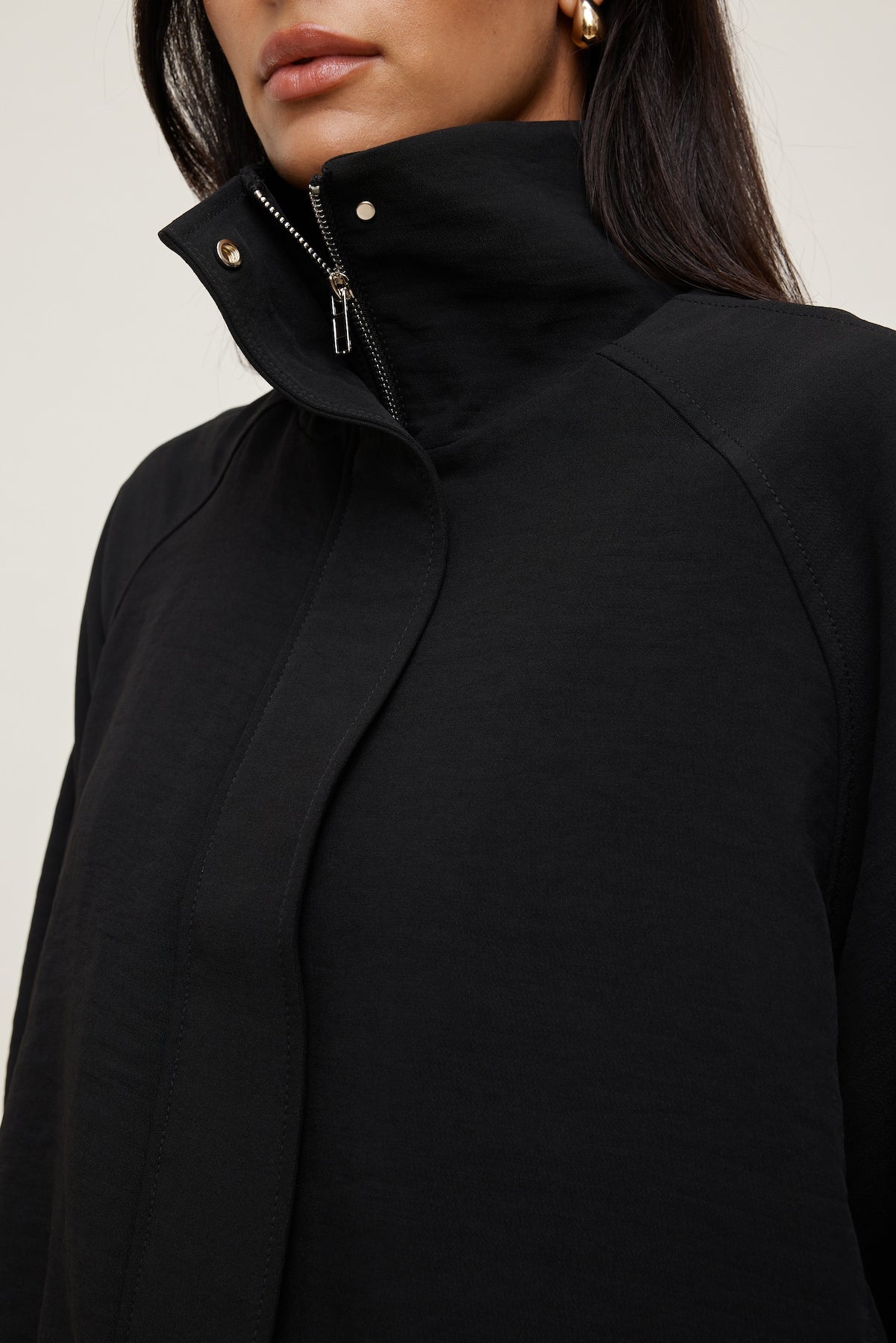 Dynamite On Sale | High Neck Airflow Anorak Black