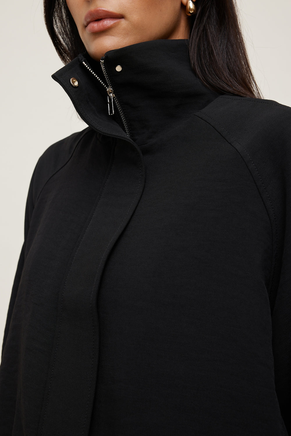 Dynamite On Sale | High Neck Airflow Anorak Black
