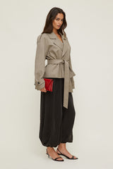 Dynamite Online | Remi Short Trench Coat Brown