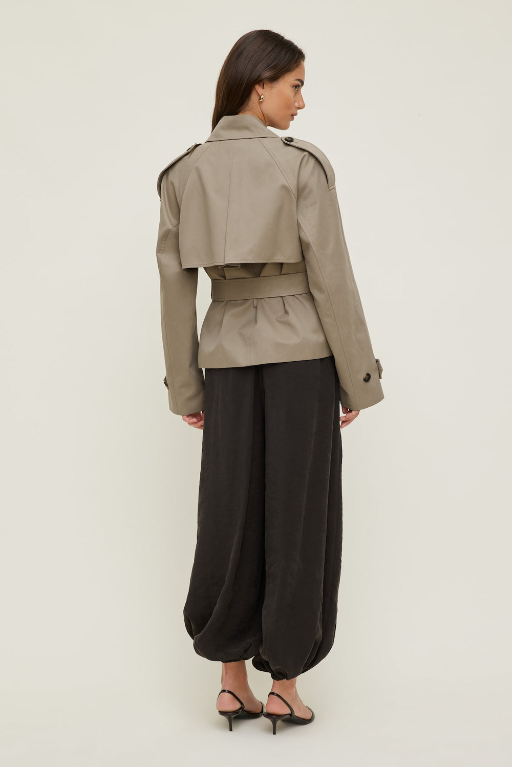 Dynamite Online | Remi Short Trench Coat Brown