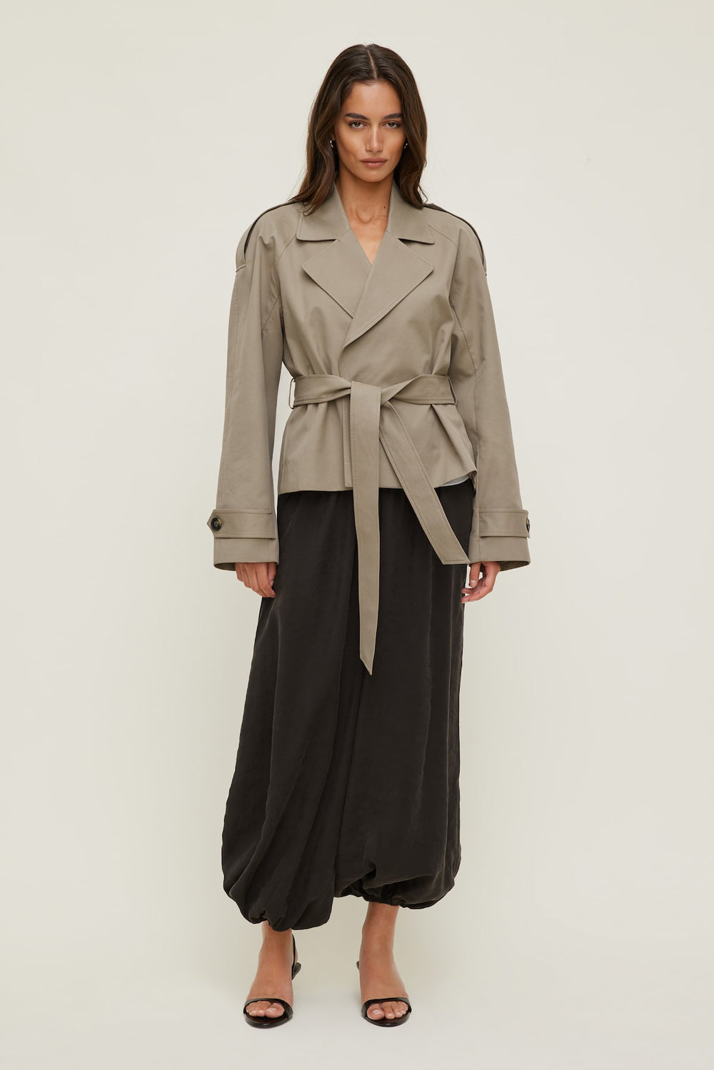 Dynamite Online | Remi Short Trench Coat Brown