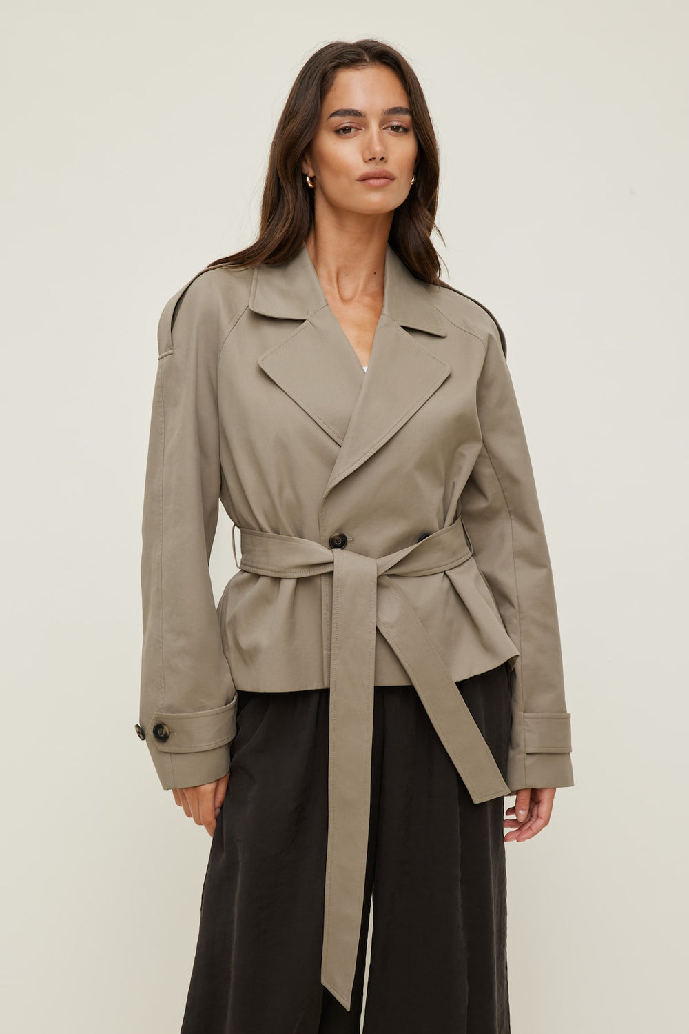 Dynamite Online | Remi Short Trench Coat Brown