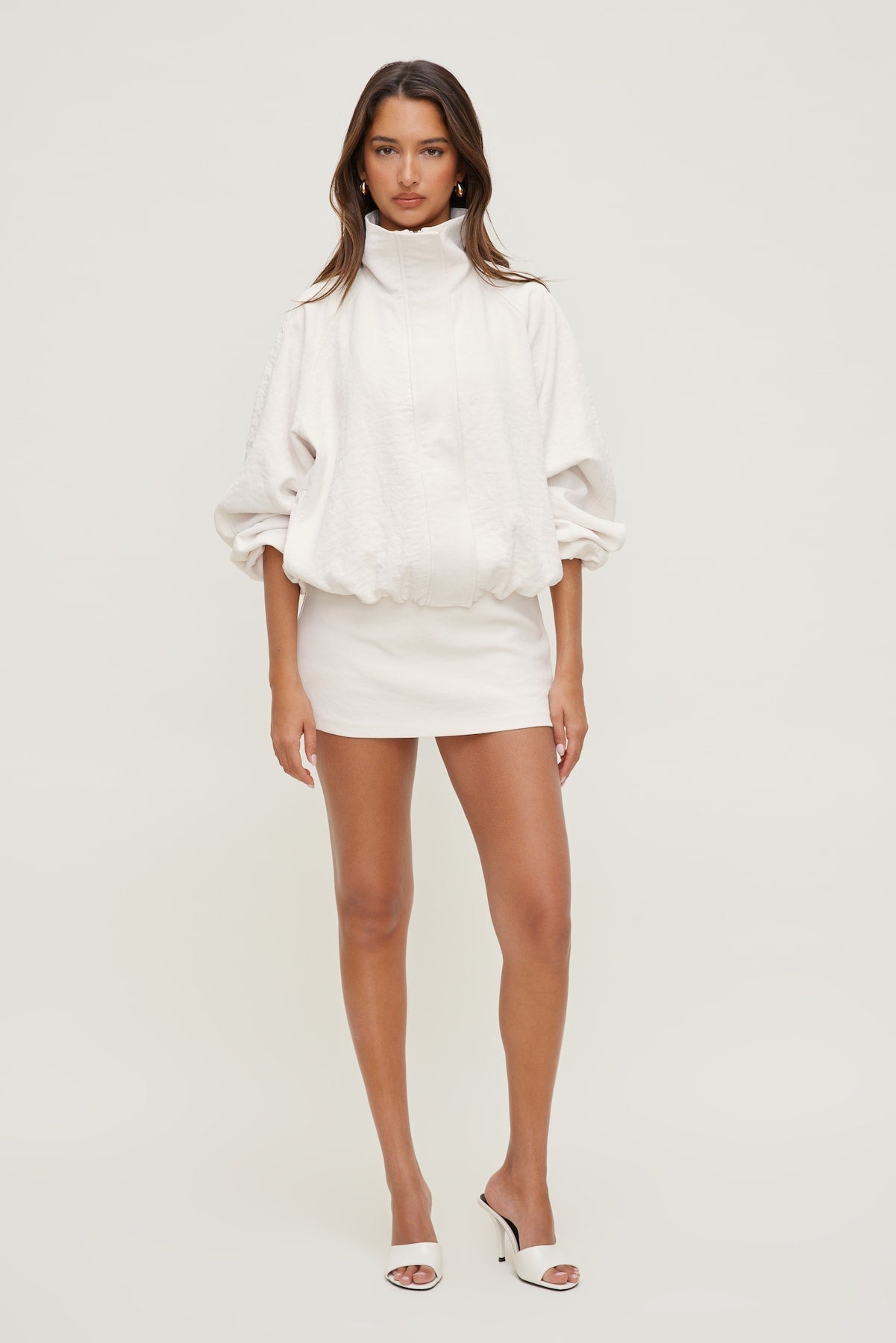 Dynamite Discount | High Neck Airflow Anorak White