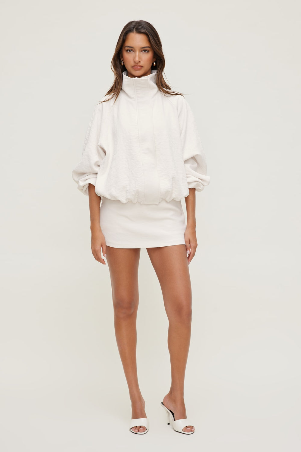 Dynamite Discount | High Neck Airflow Anorak White