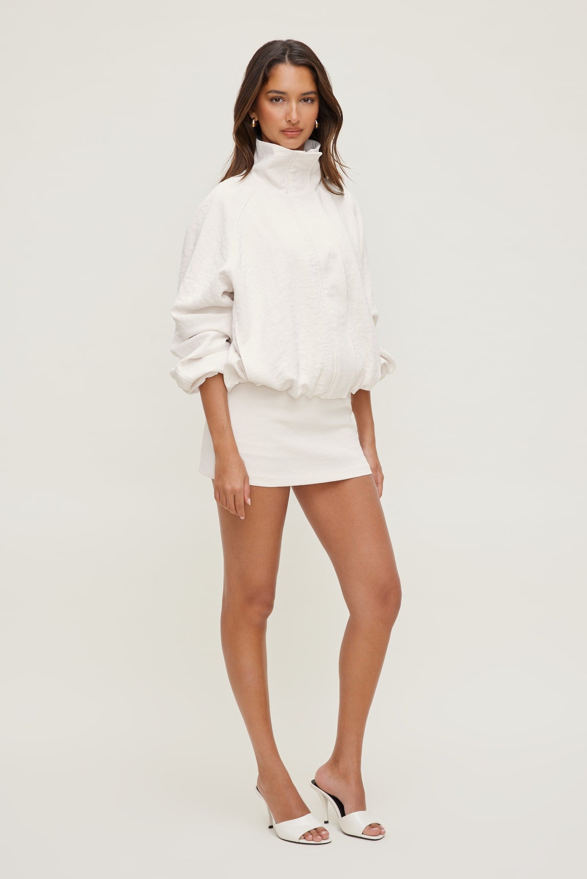 Dynamite Discount | High Neck Airflow Anorak White