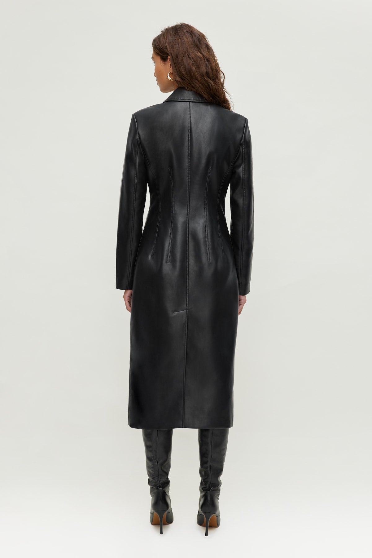 Dynamite Store | Faux Leather Trench Coat Black