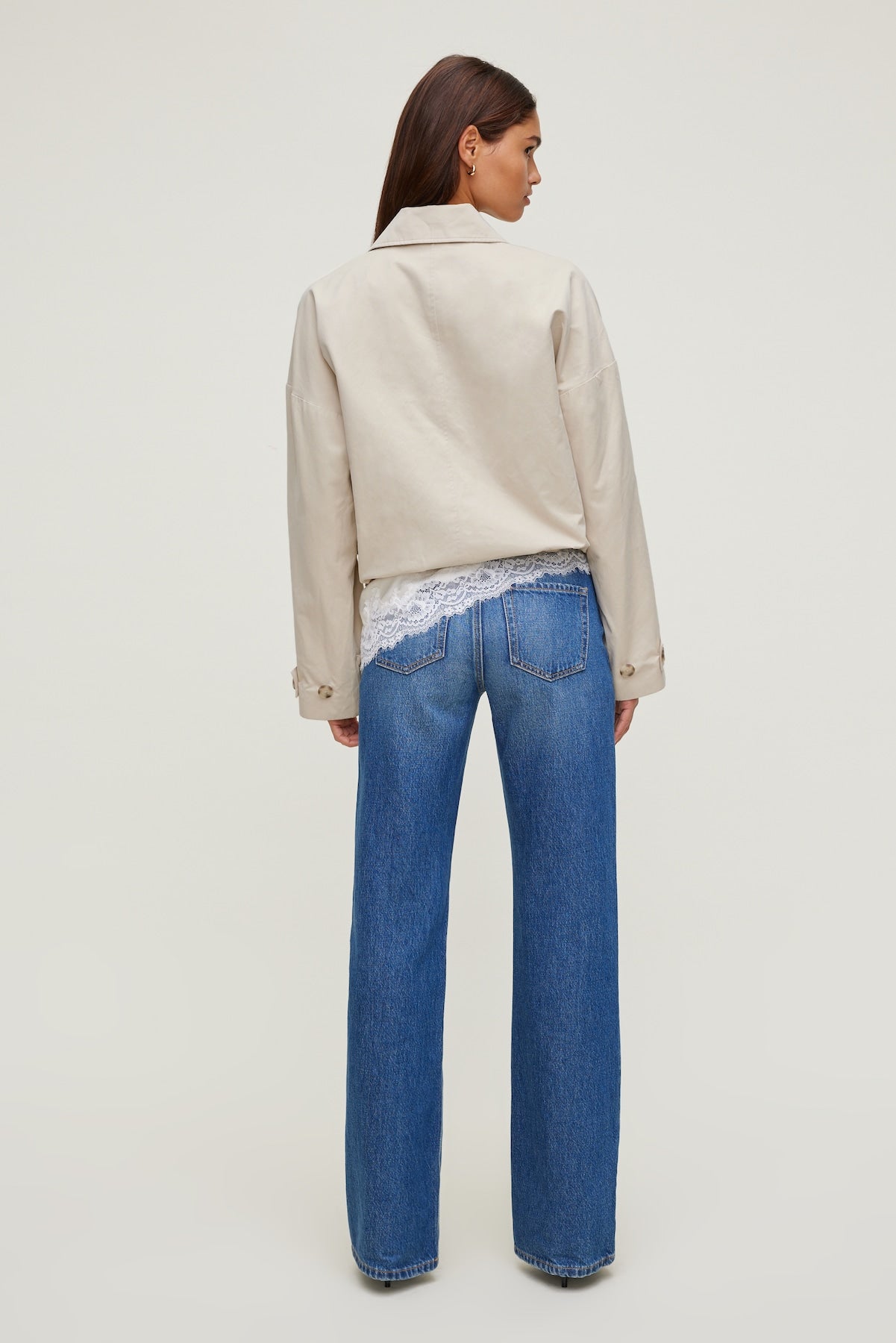 Dynamite Website Shop | Twill Asymmetric Button Up Jacket Beige