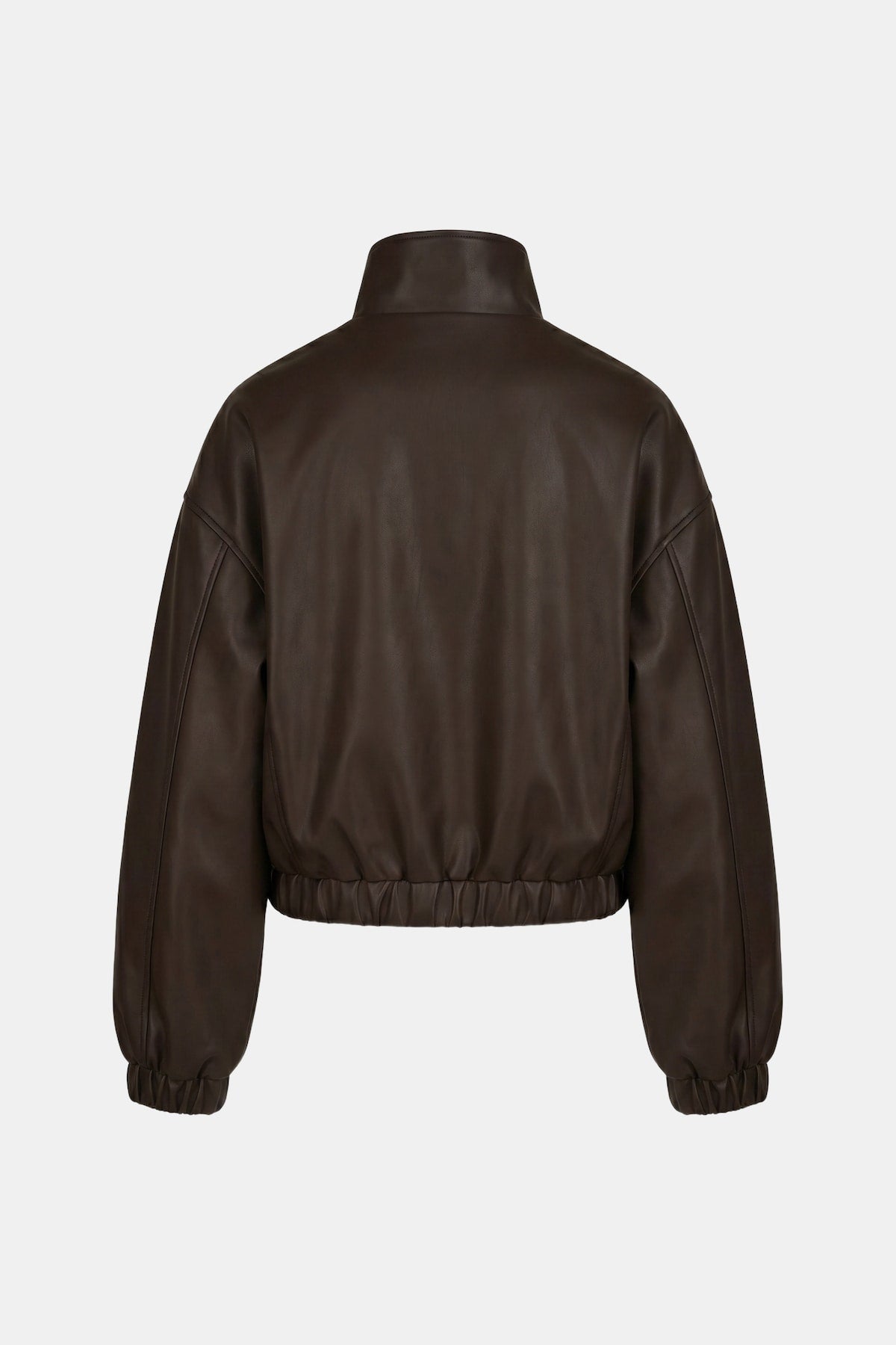 Dynamite US | Oversized Faux Leather Bomber Jacket Brown