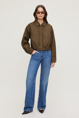 Dynamite Discount | Balloon Faux Suede Jacket Brown